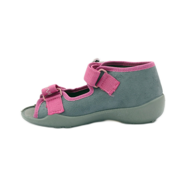 Chaussons, Sandales Velcro, Befado 242p073 rose gris blanche 2 Chaussons, Sandales Velcro, Befado 242p073 rose gris blanche 2