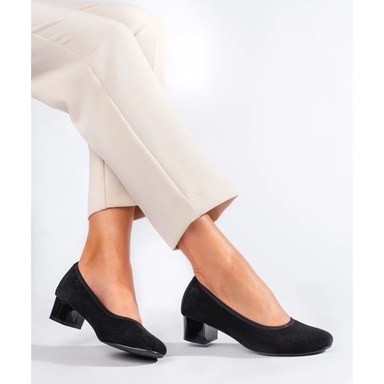 W. Potocki Escarpins noirs ajourés femme Potocki le noir 2