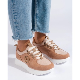 Chaussures de sport femme Vinceza beiges 2