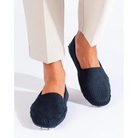 Mocassins ajourés Shelovet bleu marine femme 2
