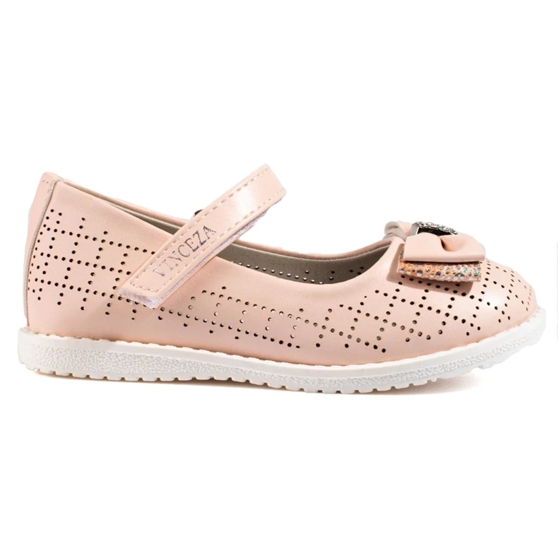 Ballerines fille ajourées Vinceza poudre rose 1