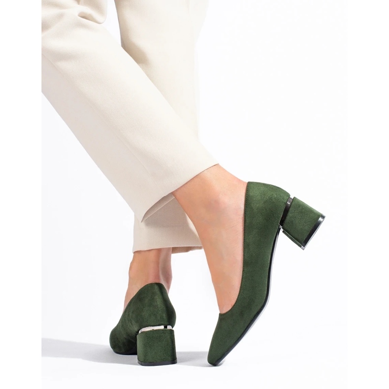 Escarpins Vinceza verts à petit talon pour femmes 1