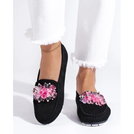 Mocassins Shelovet femme en daim noir le noir 3