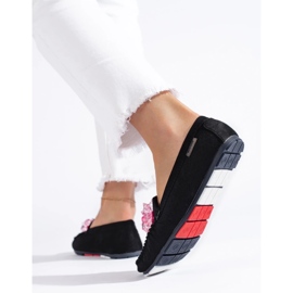 Mocassins Shelovet femme en daim noir le noir 4