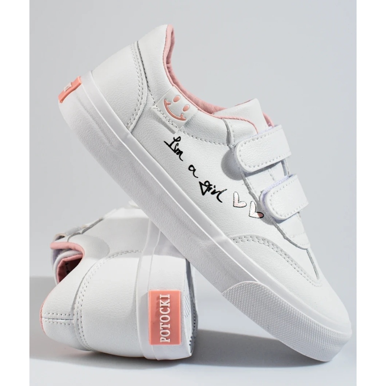 W. Potocki Chaussures de sport velcro pour filles Potocki blanc blanche 2 W. Potocki Chaussures de sport velcro pour filles Potocki blanc blanche 2
