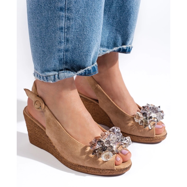 W. Potocki Sandales compensées espadrilles beiges pour femmes de Potocki 1