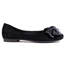 Ballerines femme en daim à nœud Shelovet noir le noir 4