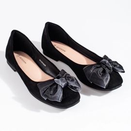 Ballerines femme en daim à nœud Shelovet noir le noir 5