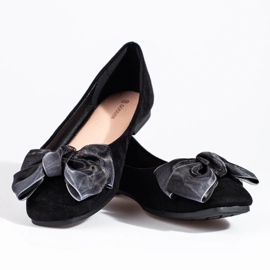 Ballerines femme en daim à nœud Shelovet noir le noir 6