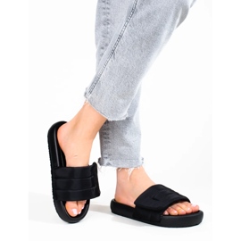 Chaussons femme Shelovet noirs à scratch 2