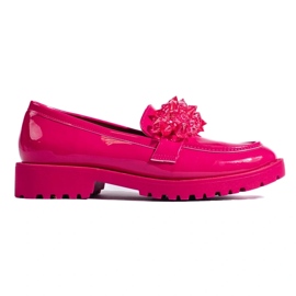 Mocassins femme Shelovet laqués de cristaux fuchsia rose 2 Mocassins femme Shelovet laqués de cristaux fuchsia rose 2