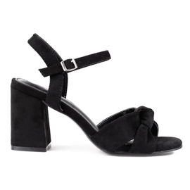 Sandales à talons en daim noir Vinceza le noir 1