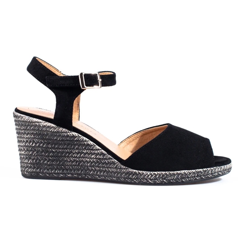 Sandales compensées noires de W. Potocki le noir 1