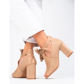 W. Potocki Bottes en daim pour femmes de printemps sur le poteau Potocki beige 3