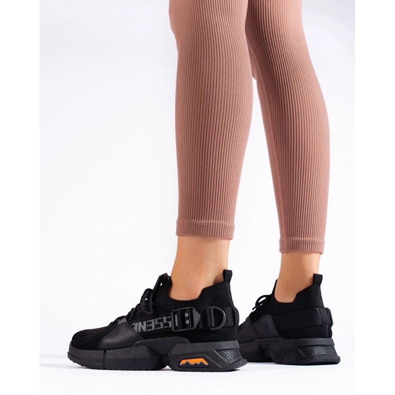 Baskets femme Shelovet noires ajourées le noir 1