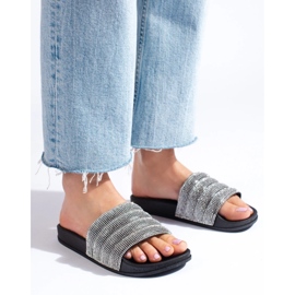 Chaussons noirs avec strass Shelovet 2