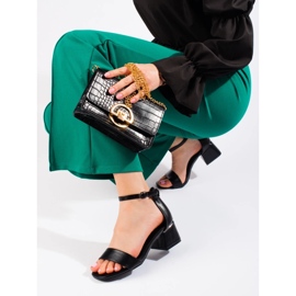 Sandales classiques noires à talons bas de Vinceza 1