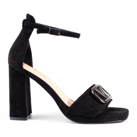 Sandales à talons femme Vinceza noires 1