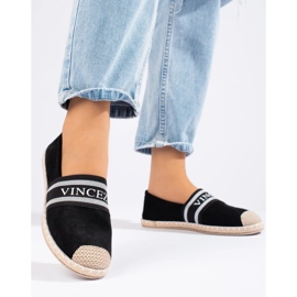 Espadrilles en daim noir pour femme de Vinceza le noir 1