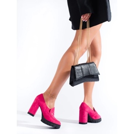 Chaussures à talons hauts en daim rose de Vinceza 4