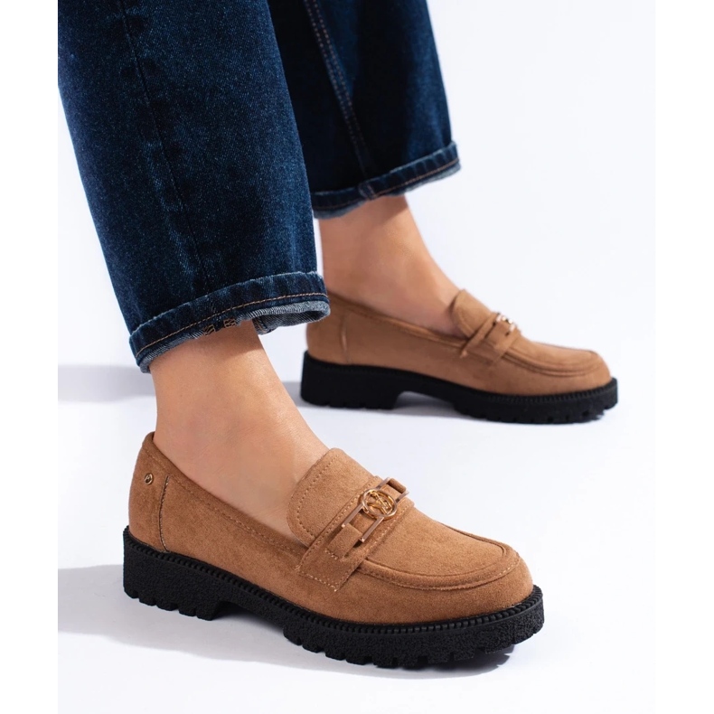 W. Potocki Mocassins daim femme Potocki camel brun 2