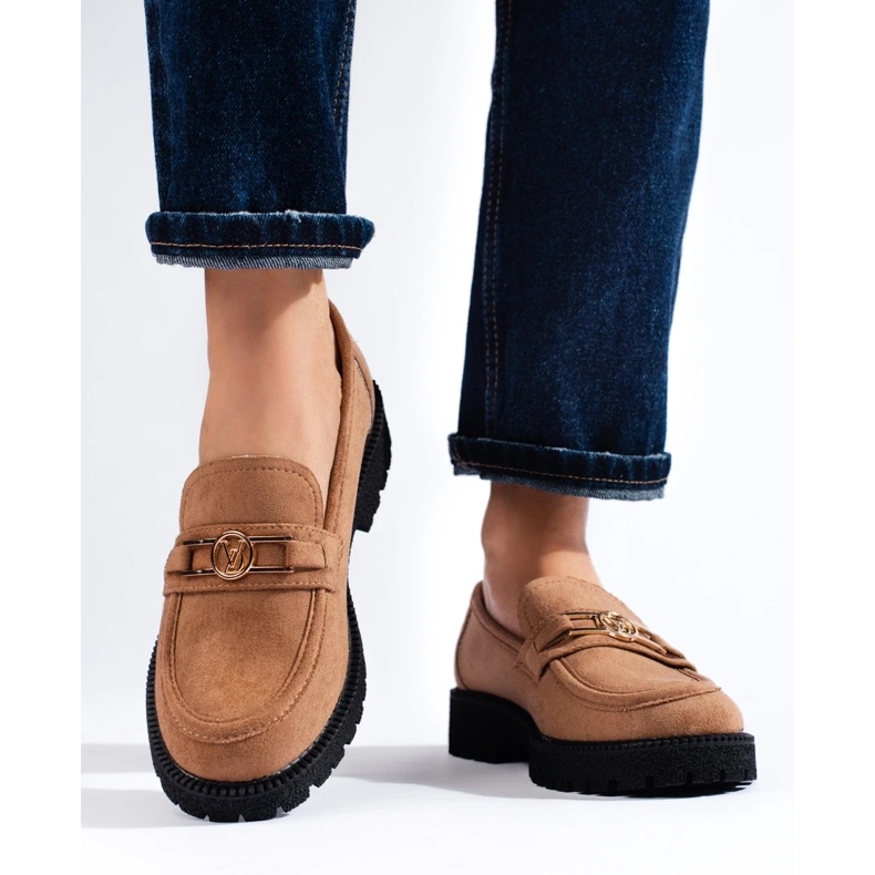 W. Potocki Mocassins daim femme Potocki camel brun 1