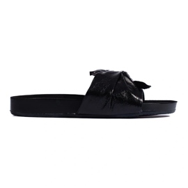 Sandales plates Shelovet noires femmes 1
