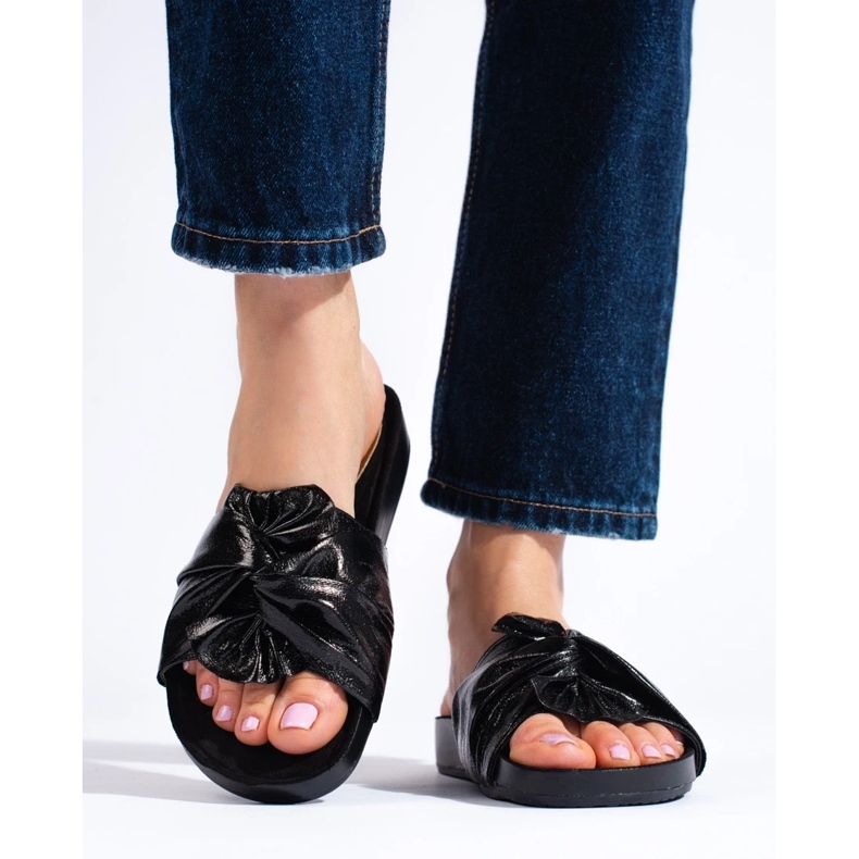 Sandales plates Shelovet noires femmes le noir 2