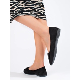 Ballerines femme en daim noir à boucle Shelovet le noir 4