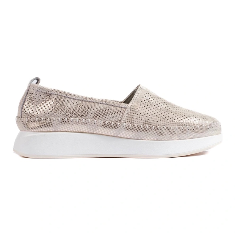 Chaussures ajourées en cuir doré Shelovet 1