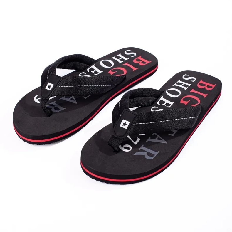 Chaussons noirs pour hommes Big Star LL174614 le noir 1