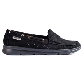 Mocassins femme Shelovet en daim noir 2