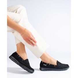 Mocassins femme Shelovet en daim noir 1