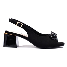 Sandales en daim noir le noir 1