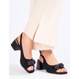 Sandales en daim noir le noir 4