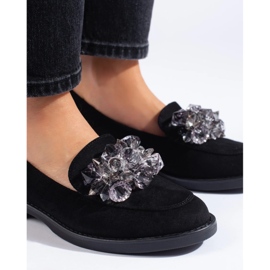 W. Potocki Mocassins en daim noir pour femme de chez Potocki le noir 4