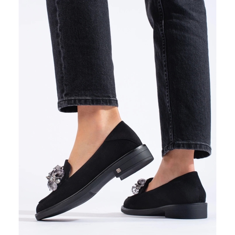 W. Potocki Mocassins en daim noir pour femme de chez Potocki 1