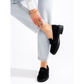 W. Potocki Mocassins en daim noir pour femmes de Potocki 2