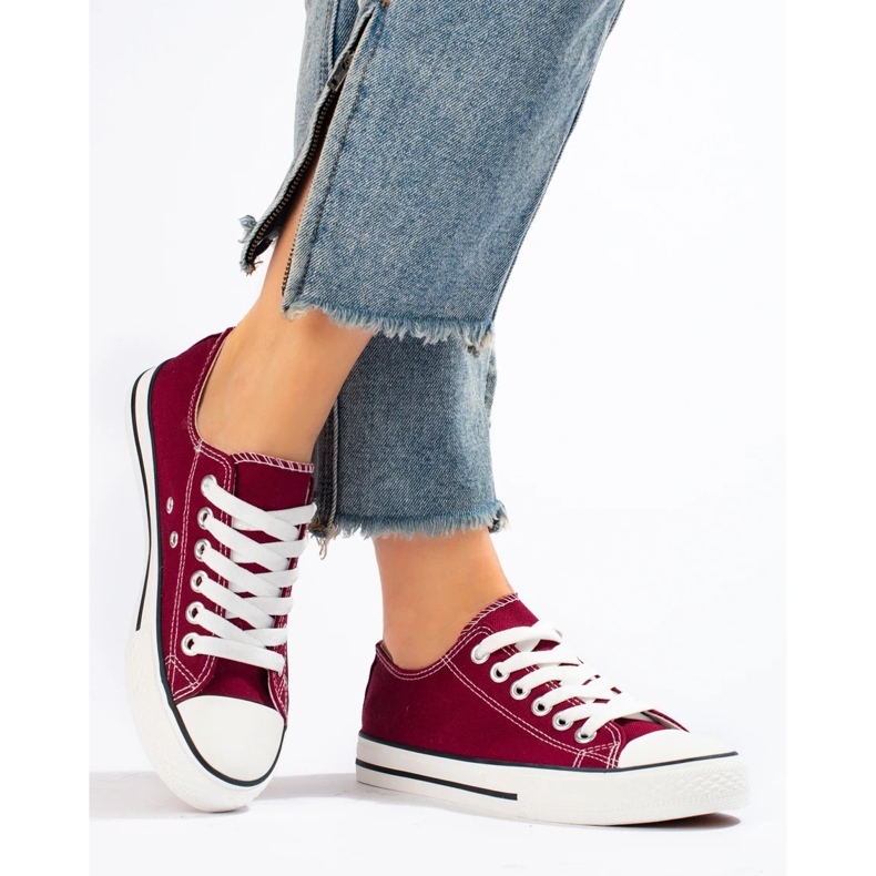 Baskets femme Shelovet bordeaux rouge 1