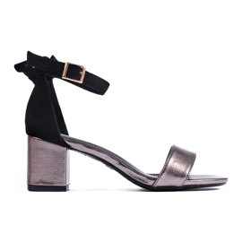 W. Potocki Sandales noires et argentées à nœud Potocki 2