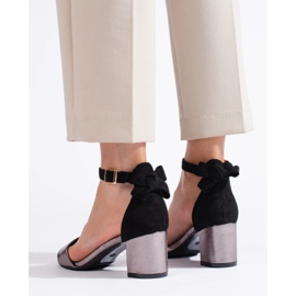 W. Potocki Sandales noires et argentées à nœud Potocki 1