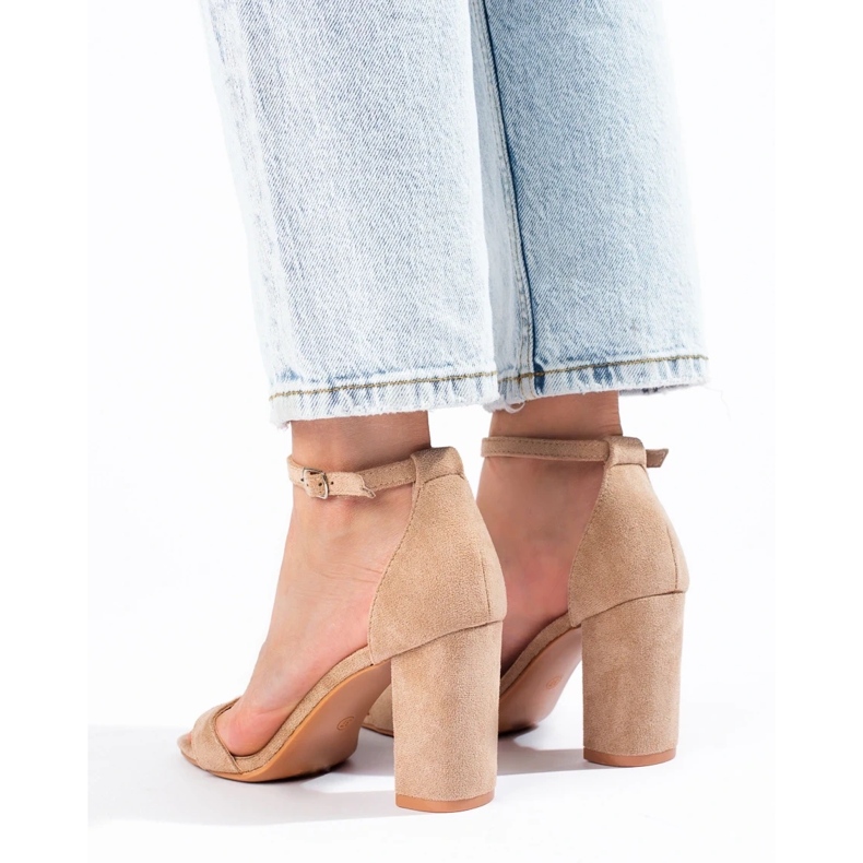 Sandales bloc en daim beige Shelovet 2 Sandales bloc en daim beige Shelovet 2