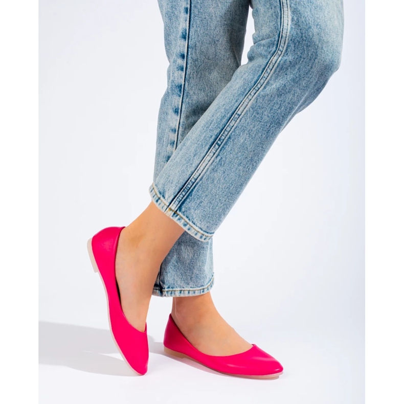 Ballerines roses pour femmes en éco-cuir Shelovet 2