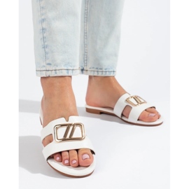 Chaussons élégants pour femmes blancs Shelovet blanche 1