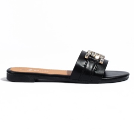 Sandales noires pour femme avec une élégante boucle Shelovet le noir 1
