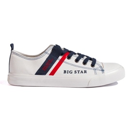 Baskets blanches pour hommes en cuir écologique Big Star LL174005 1