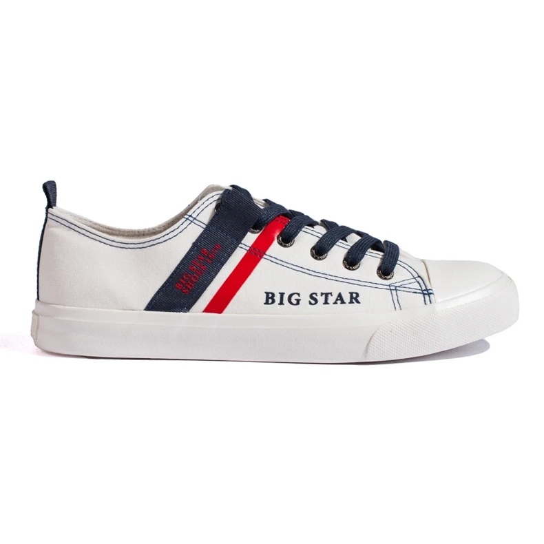 Baskets blanches pour hommes en cuir écologique Big Star LL174005 1