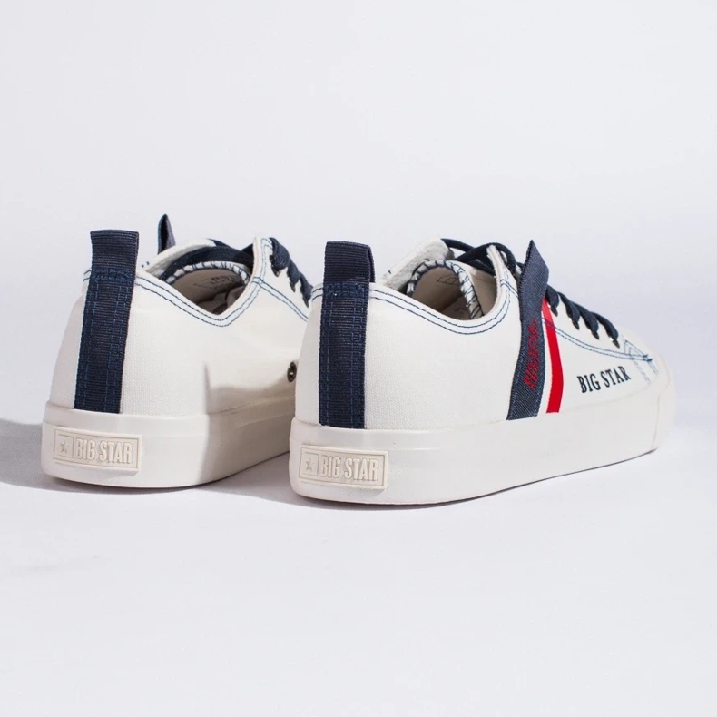 Baskets blanches pour hommes en cuir écologique Big Star LL174005 2