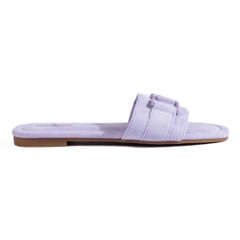 Chaussons en daim violet pour femmes de Shelovet 2