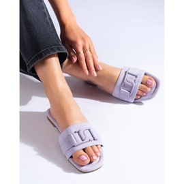 Chaussons en daim violet pour femmes de Shelovet 4